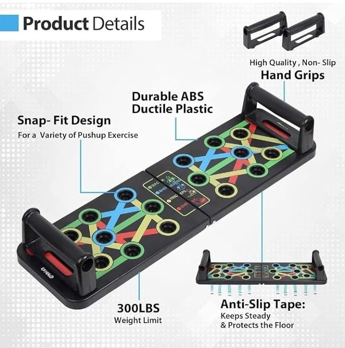 Foldable Push-Up Board – Home Gym Workout Equipment for Men & Women