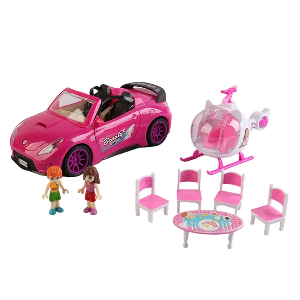 Fashion Sport Car Helicopter Play Set