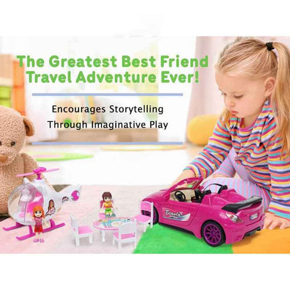 Fashion Sport Car Helicopter Play Set