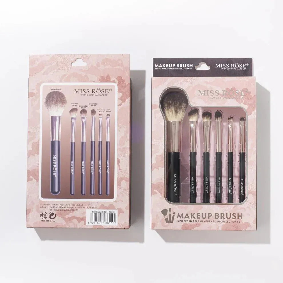 Miss Rose - Professional 6 Marble Makeup Brush Set